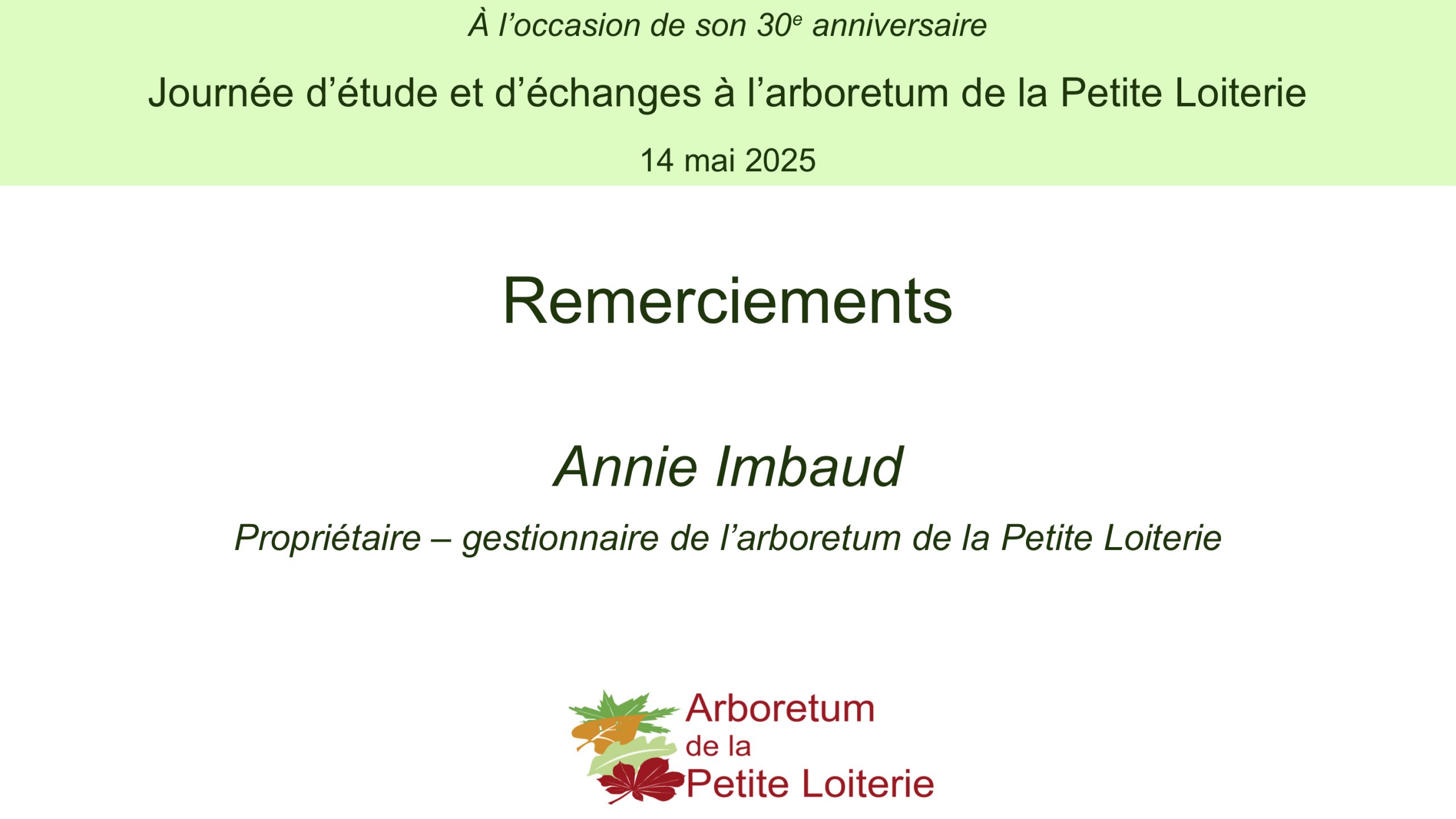 Journée du 14 mai 2025 - 02. Remerciements